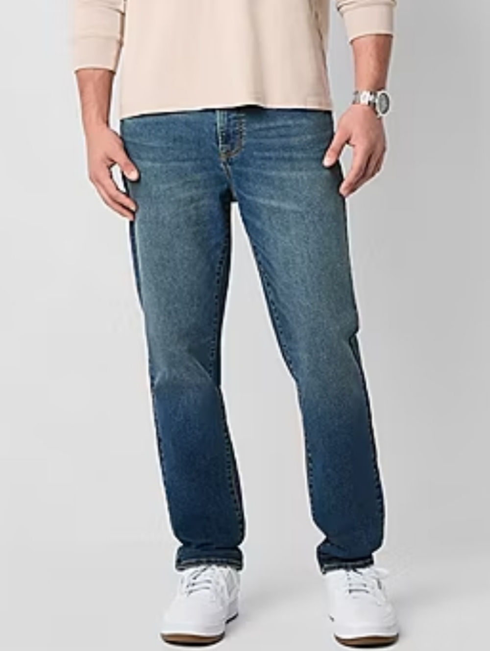 Arizona Slim Straight Men's Jeans in Classic Blue Wash (30x34)